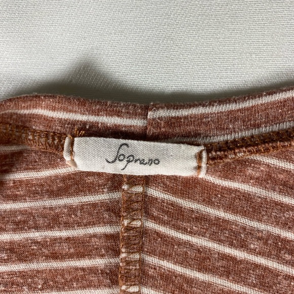 Free people rouched sleeve top striped S - Picture 3 of 4